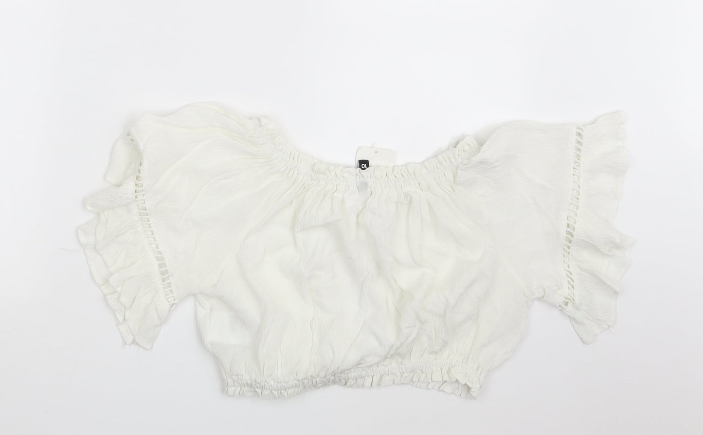 Womens UK Size 10 Divided Ivory Basic Blouse