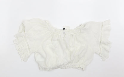 Womens UK Size 10 Divided Ivory Basic Blouse