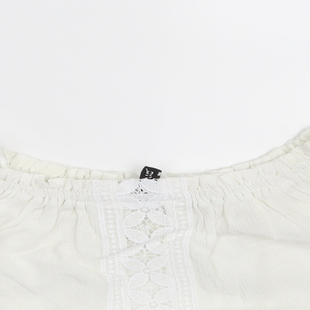 Womens UK Size 10 Divided Ivory Basic Blouse