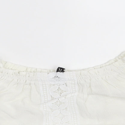 Womens UK Size 10 Divided Ivory Basic Blouse