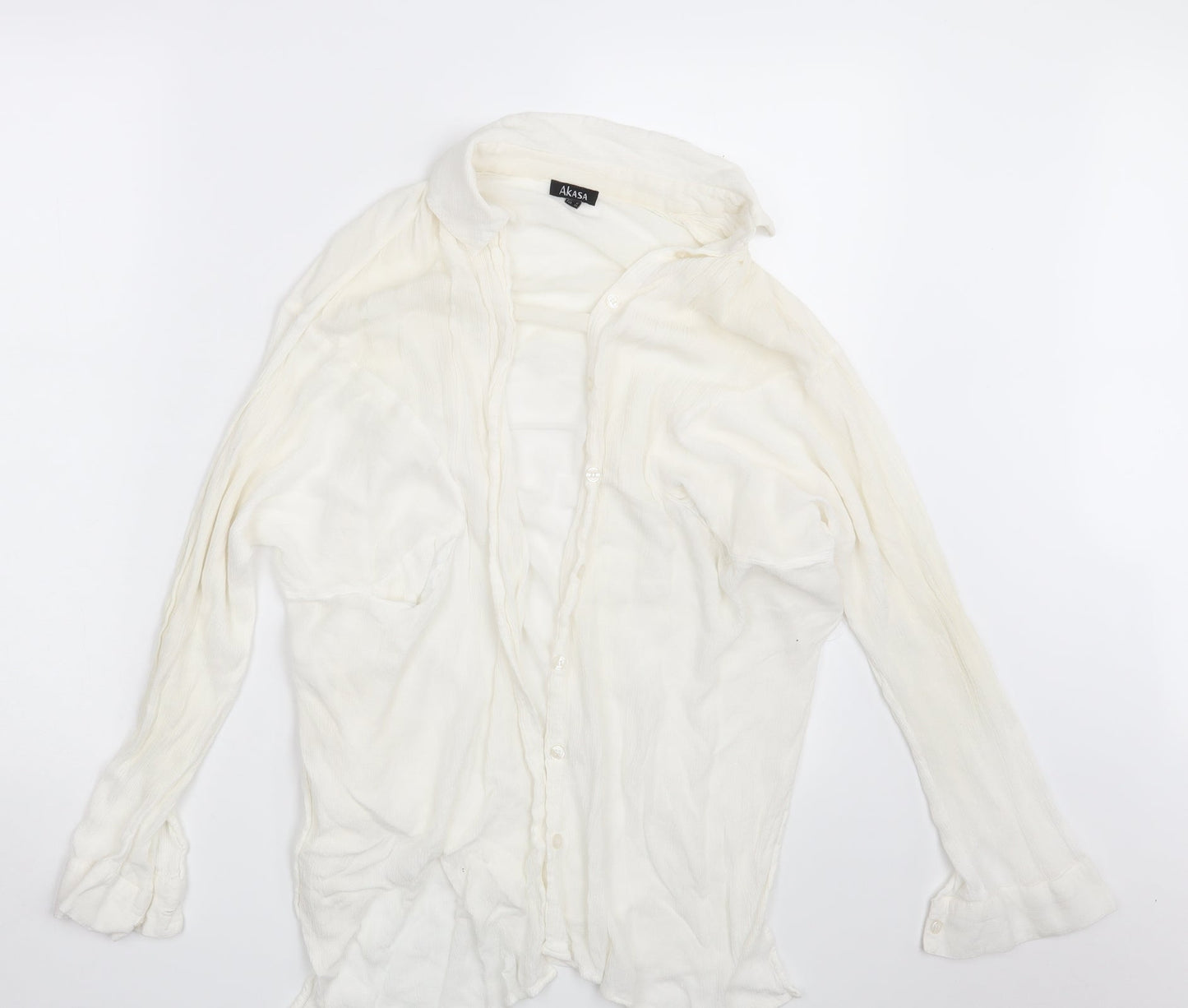 Akasa Womens Ivory   Basic Button-Up Size 10