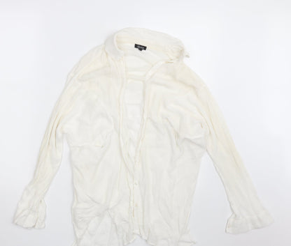 Akasa Womens Ivory   Basic Button-Up Size 10
