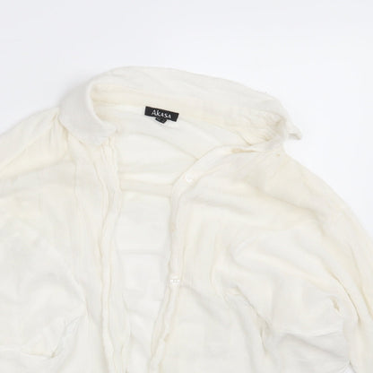 Akasa Womens Ivory   Basic Button-Up Size 10