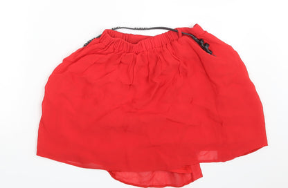 River Island Womens Red   Mini Skirt Size 8  - Belted