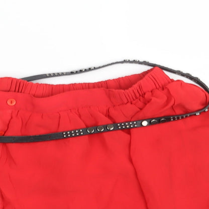 River Island Womens Red   Mini Skirt Size 8  - Belted