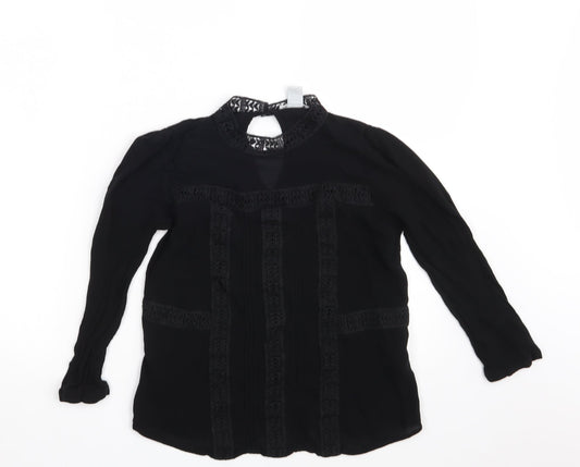 Womens UK Size 8 H&M Black Basic Blouse
