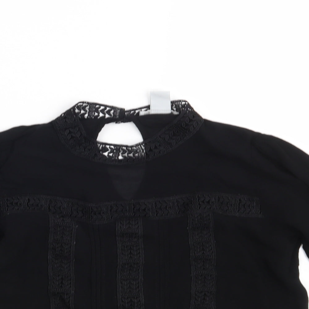 Womens UK Size 8 H&M Black Basic Blouse