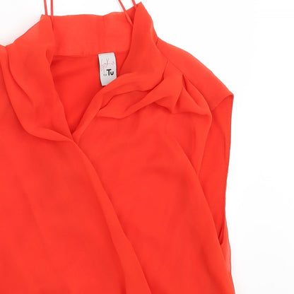 Womens UK Size 12 TU Red Basic Blouse