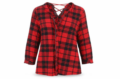 Womens UK Size 10 River Island Red Basic Button-Up