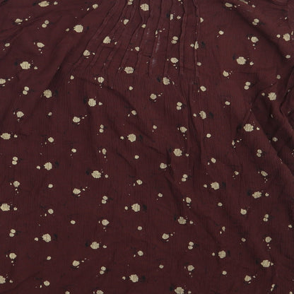 Brand and care label for FatFace women’s brown floral basic blouse one size