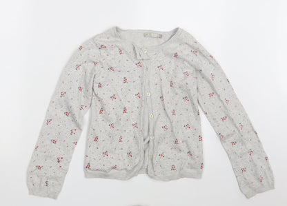 C.F.K Womens Grey Floral  Cardigan Jumper One Size