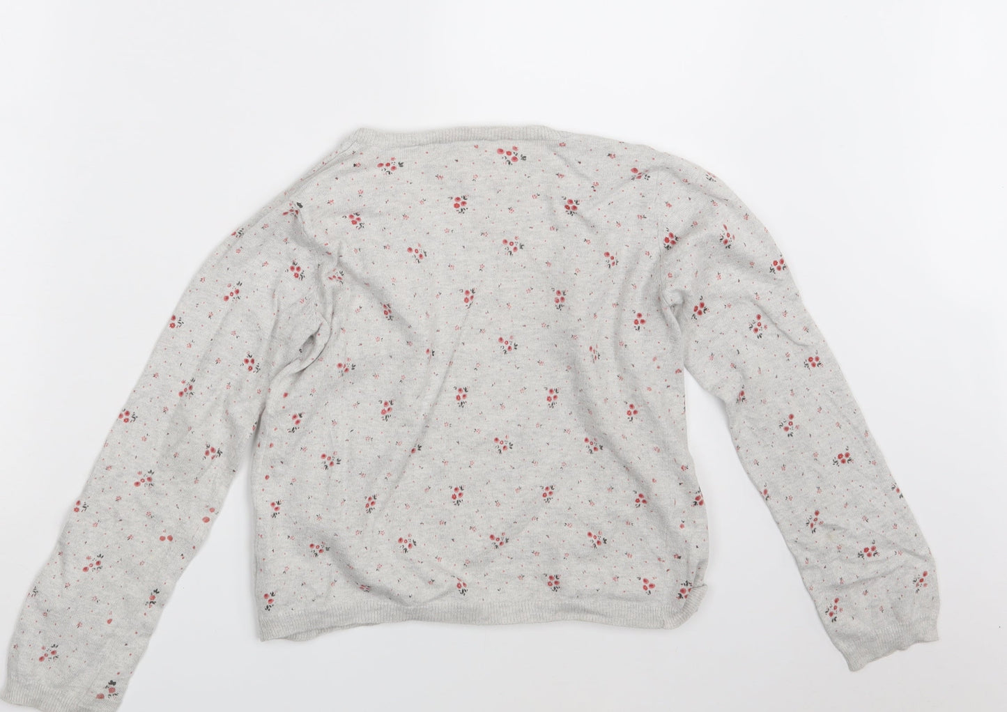 C.F.K Womens Grey Floral  Cardigan Jumper One Size