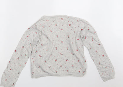 C.F.K Womens Grey Floral  Cardigan Jumper One Size