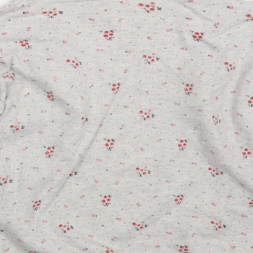 C.F.K Womens Grey Floral  Cardigan Jumper One Size