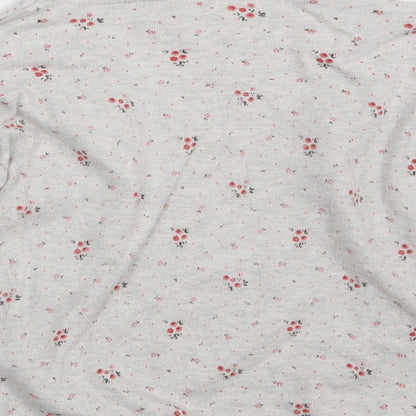 C.F.K Womens Grey Floral  Cardigan Jumper One Size