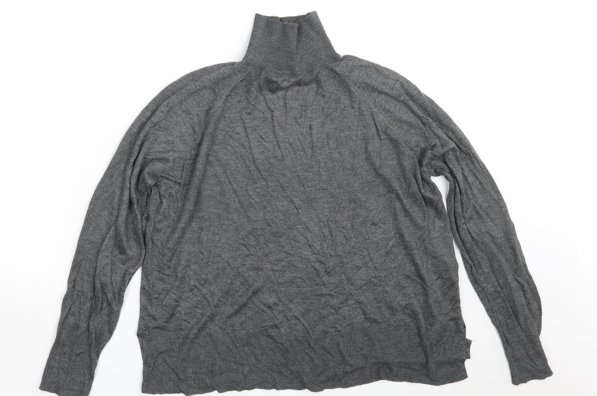 Additional front view of Zara women’s grey pullover sweatshirt, size M