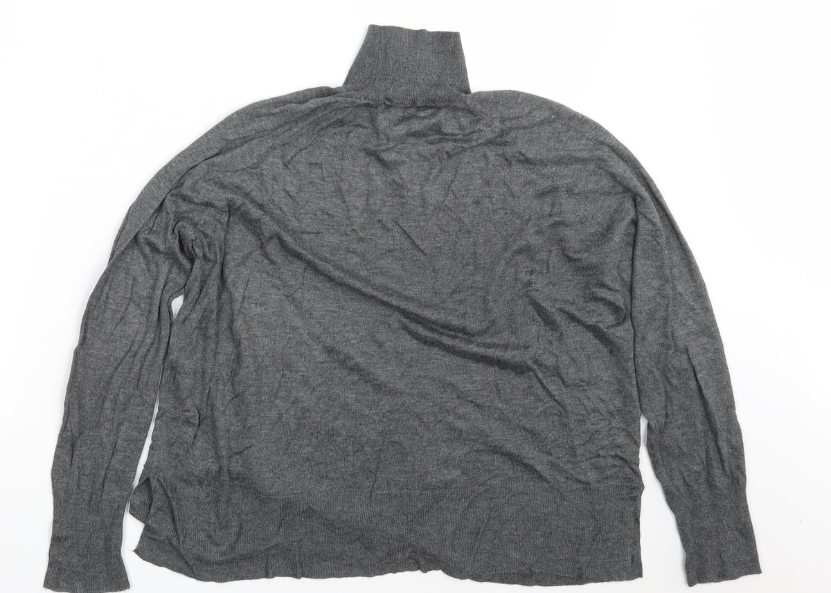 Back view of Zara women’s grey pullover sweatshirt, size M