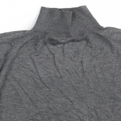 Close-up detail of Zara women’s grey pullover sweatshirt, size M