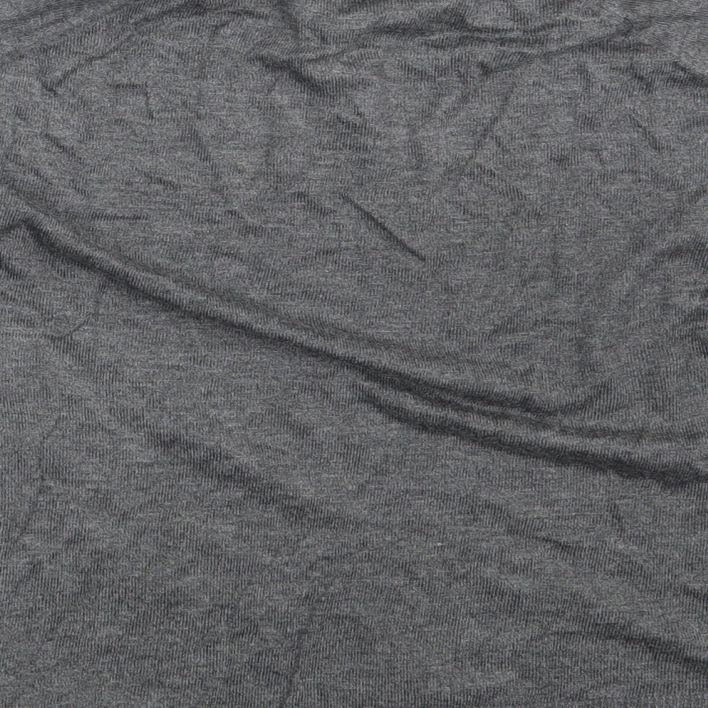 Brand and care label for Zara women’s grey pullover sweatshirt, size M