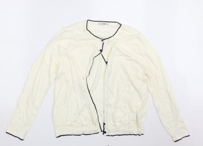 Womens UK Size 18 Classic Ivory Cardigan Jumper