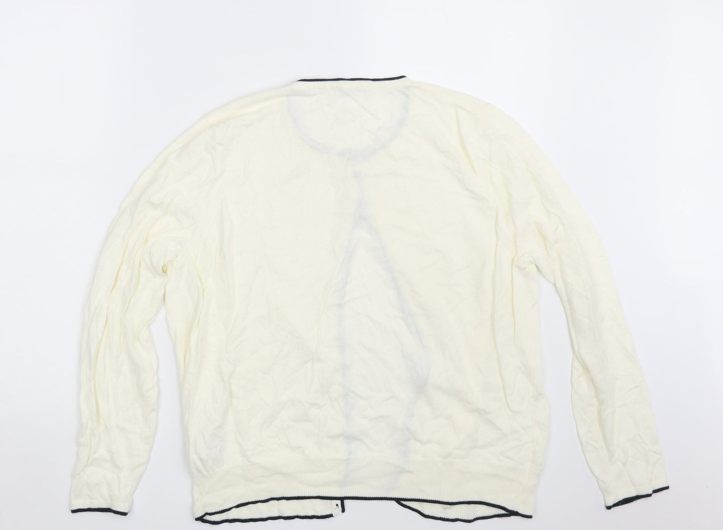 Womens UK Size 18 Classic Ivory Cardigan Jumper