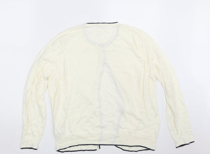 Womens UK Size 18 Classic Ivory Cardigan Jumper