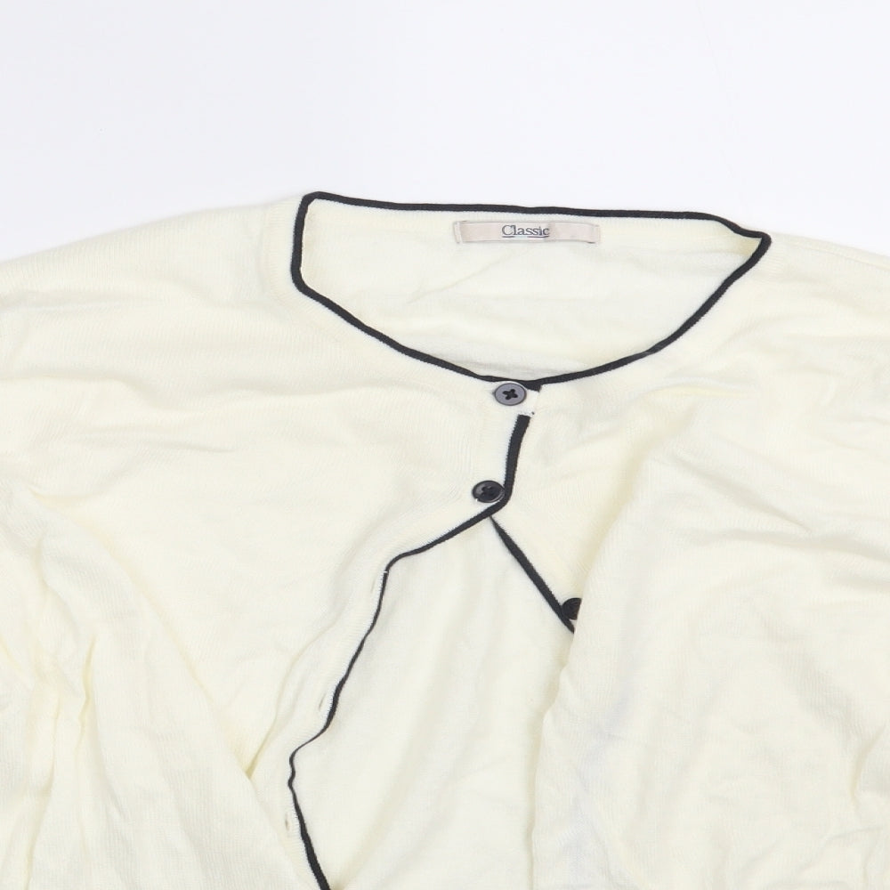 Womens UK Size 18 Classic Ivory Cardigan Jumper