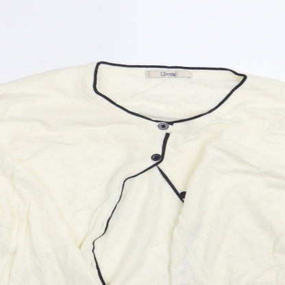 Womens UK Size 18 Classic Ivory Cardigan Jumper