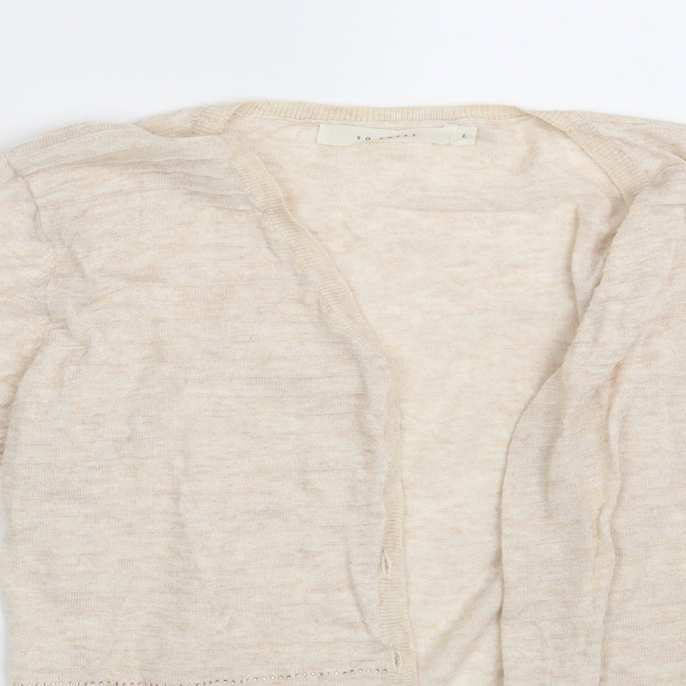 So Sweet Womens Beige   Wrap Jumper Size L