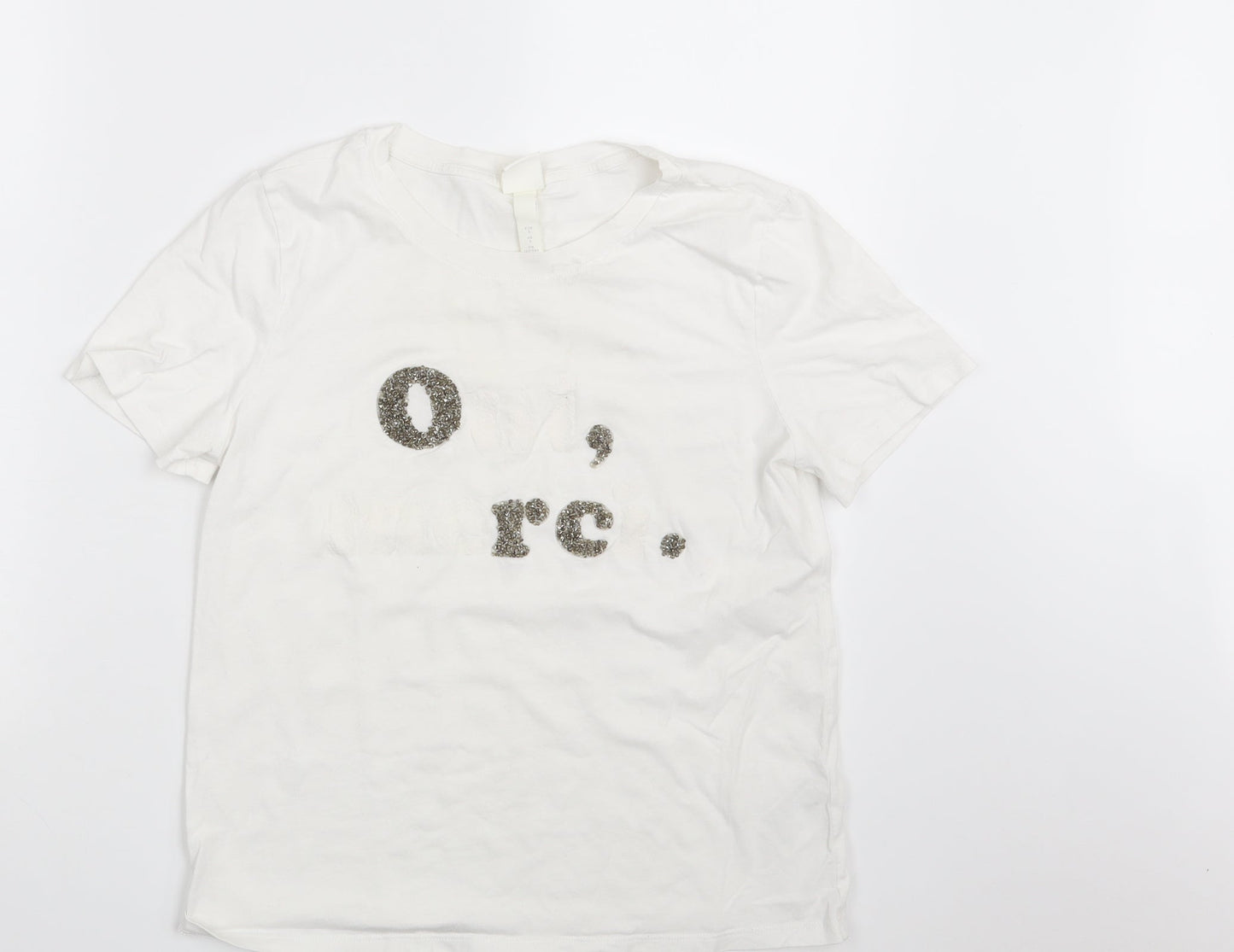 Womens UK Size S H&M White Basic T-Shirt