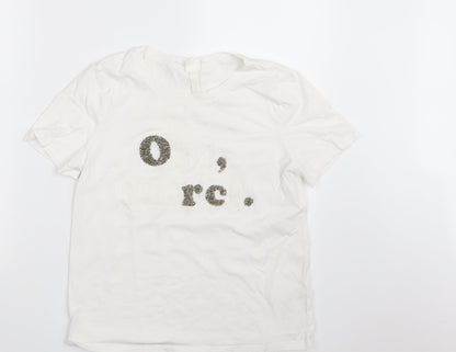 Womens UK Size S H&M White Basic T-Shirt