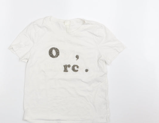 Womens UK Size S H&M White Basic T-Shirt