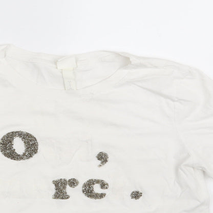 Womens UK Size S H&M White Basic T-Shirt