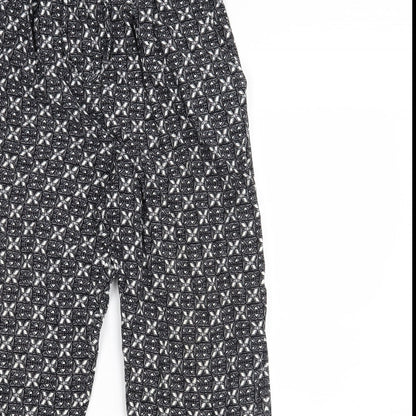 Bonmarché Womens Black Geometric  Trousers  Size 14 L20 in