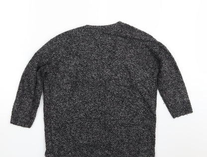 Womens UK Size XS H&M Black Wrap Jumper