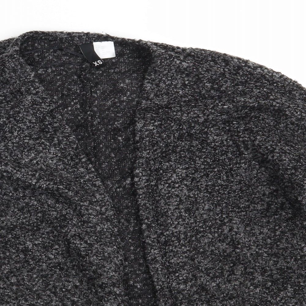 Womens UK Size XS H&M Black Wrap Jumper
