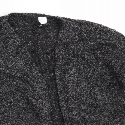 Womens UK Size XS H&M Black Wrap Jumper