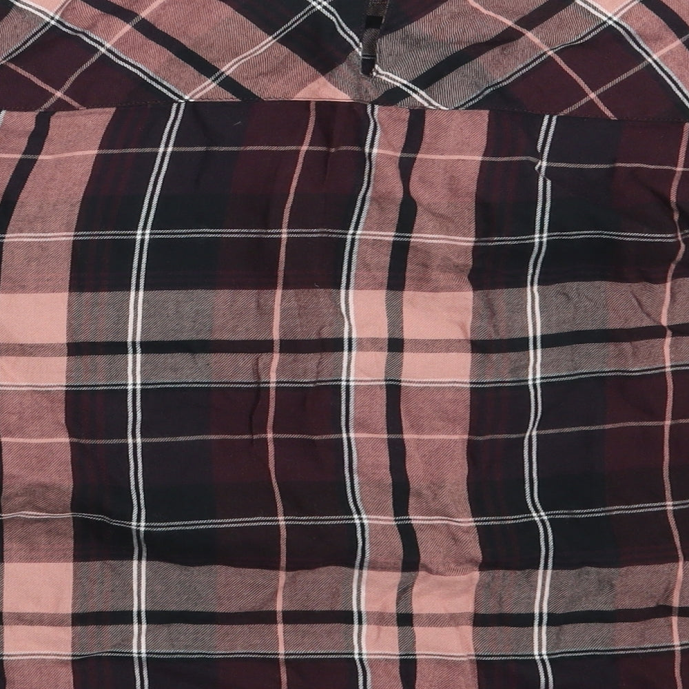 M&S Womens Brown Check  Basic Blouse Size 14