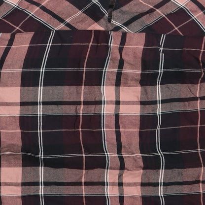 M&S Womens Brown Check  Basic Blouse Size 14
