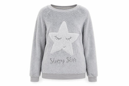 Front view of Tu women’s grey jumper, size M, - sleep wear