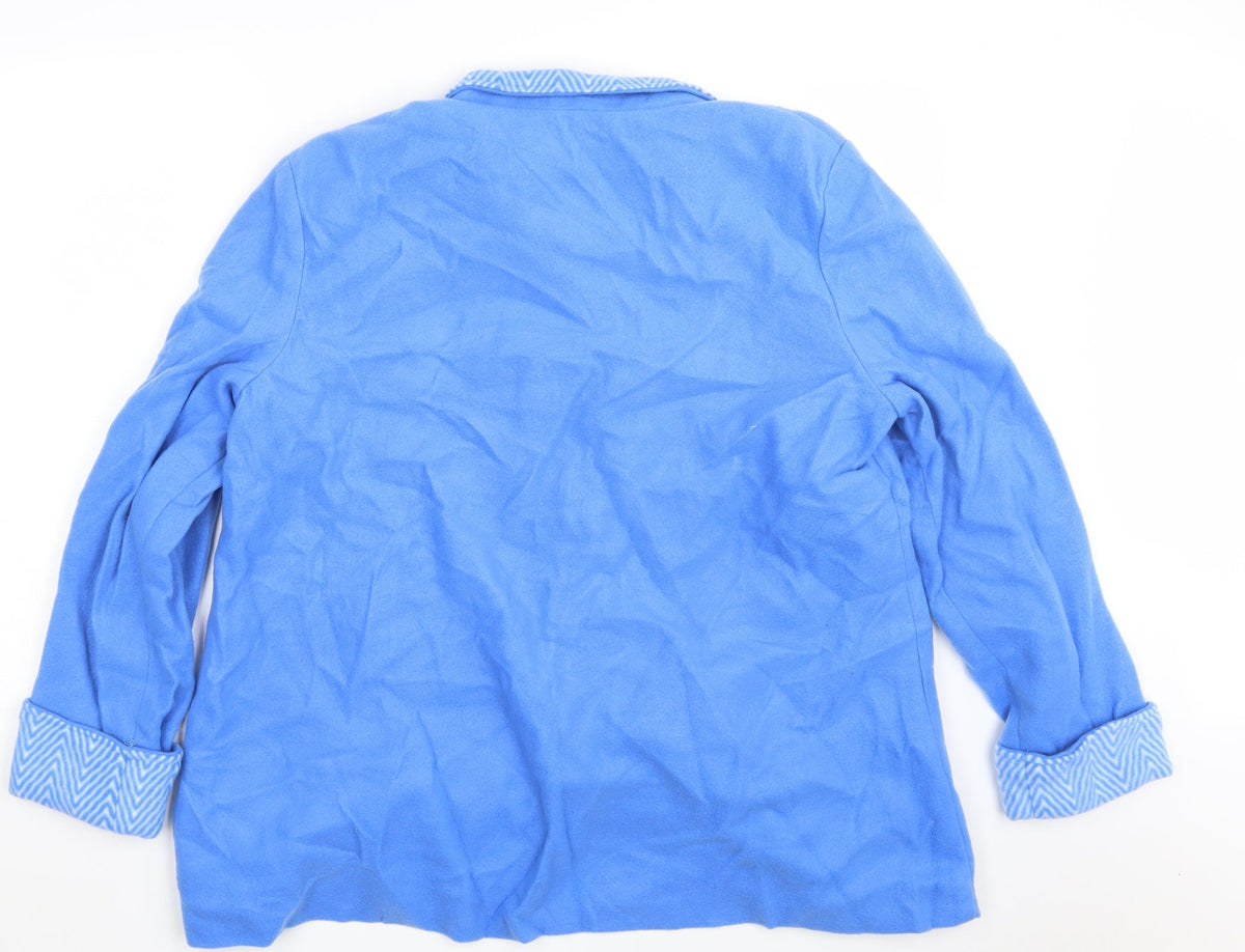 Back view of Anna del Lancay women’s blue jacket blazer, size L
