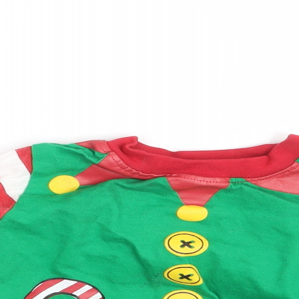Made By Elves Boys Green Striped  Basic T-Shirt Size 2-3 Years