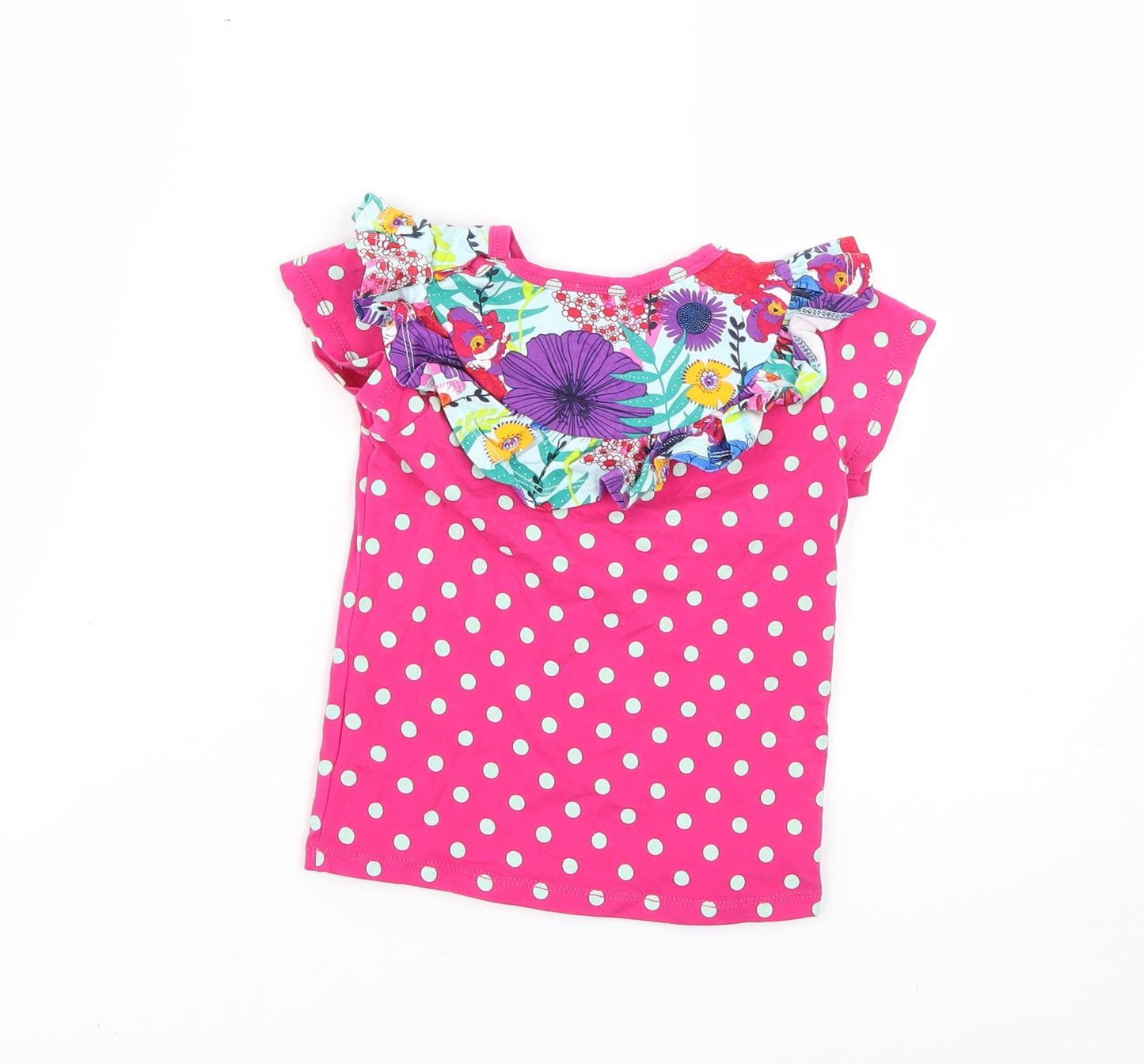 happy colege Girls Multicoloured Geometric  Basic T-Shirt Size 2 Years