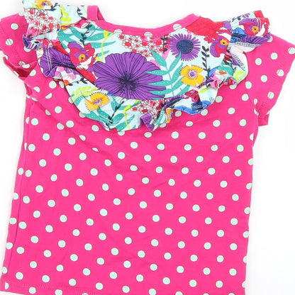 happy colege Girls Multicoloured Geometric  Basic T-Shirt Size 2 Years