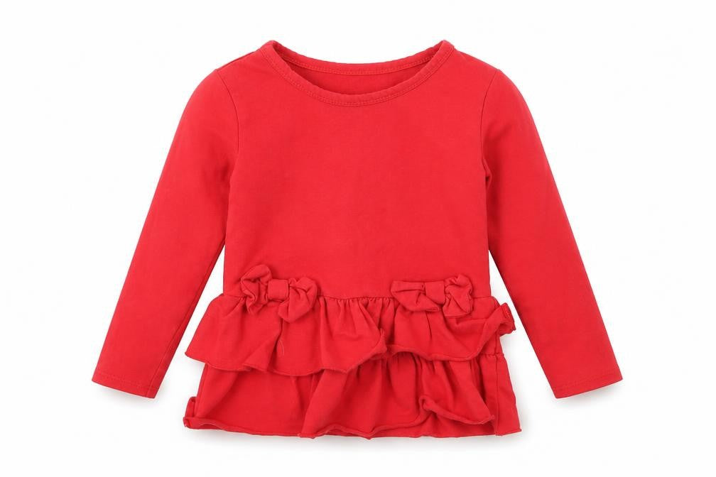 Front view of Preworn girls’ red fit & flare, size 4, years