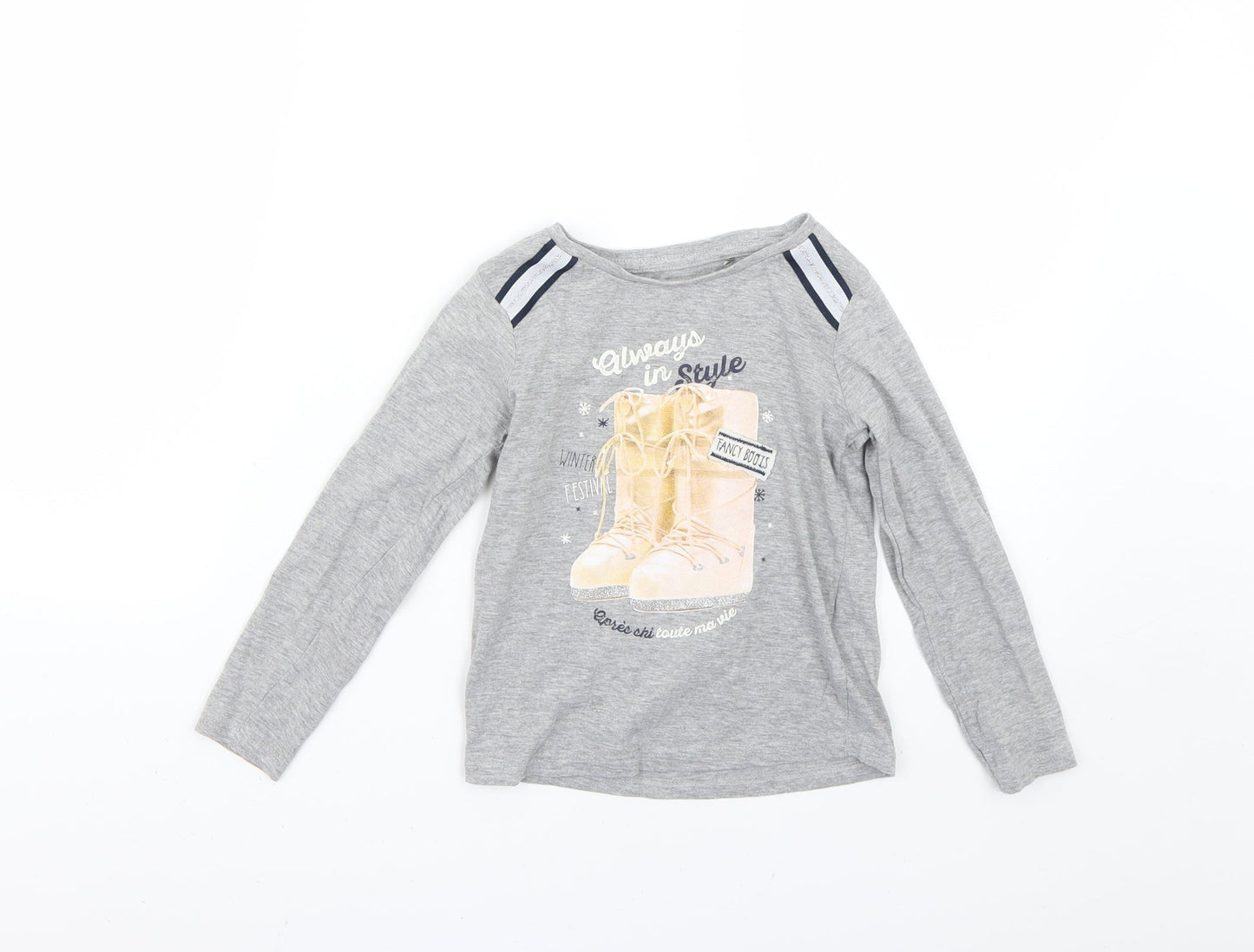 girls wear Girls Grey   Basic T-Shirt Size 10 Years