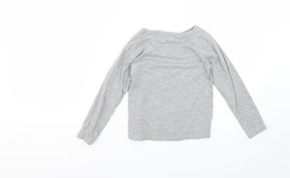 girls wear Girls Grey   Basic T-Shirt Size 10 Years