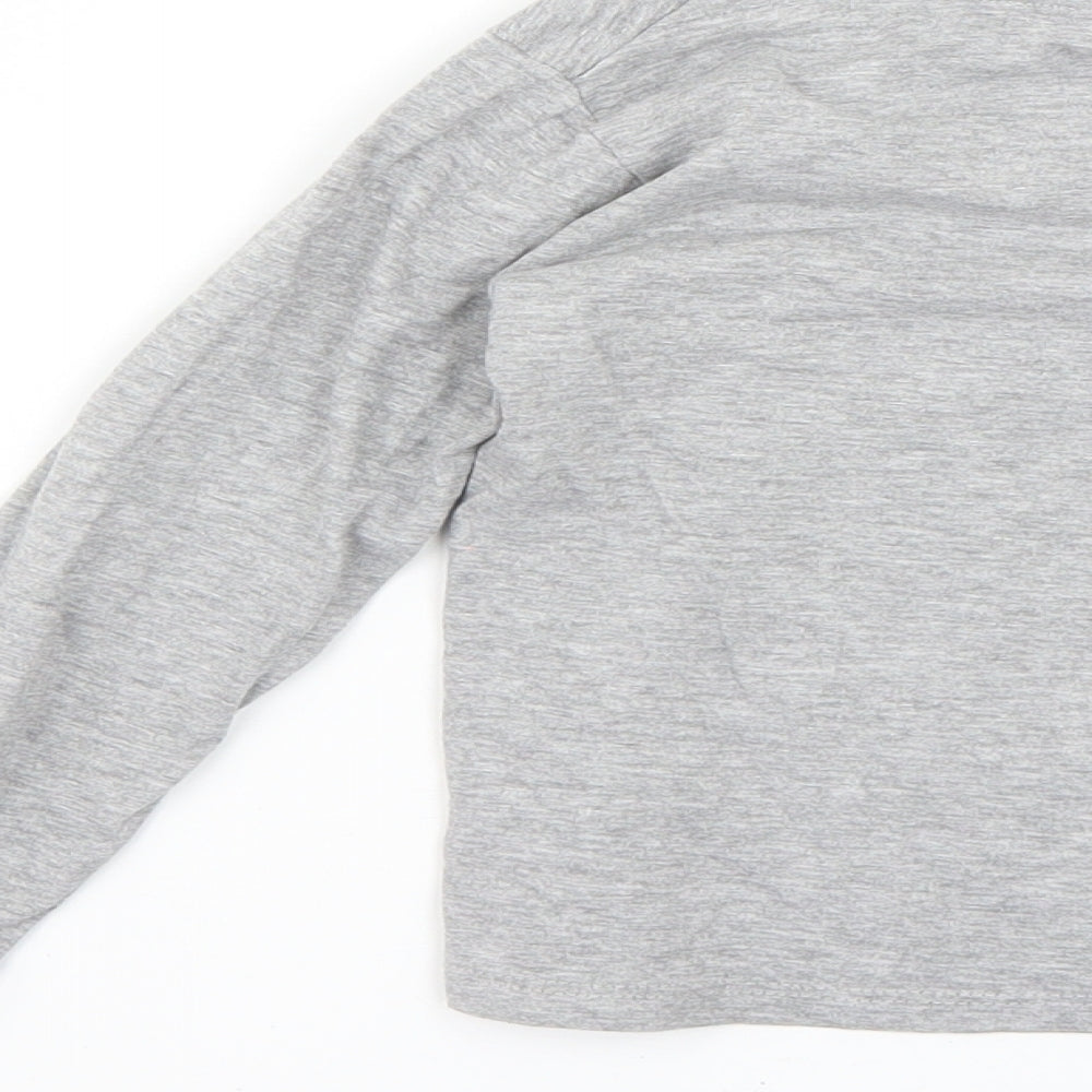girls wear Girls Grey   Basic T-Shirt Size 10 Years