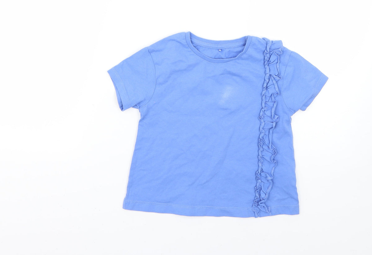 Additional front view of George girls’ blue basic t-shirt, size 3-4, years