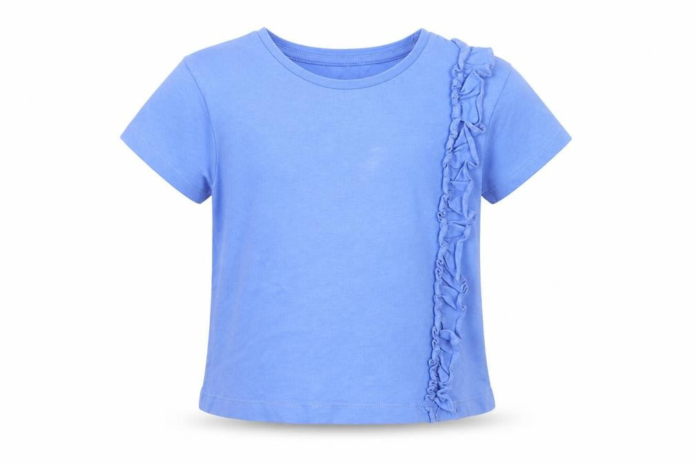 Front view of George girls’ blue basic t-shirt, size 3-4, years
